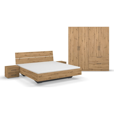 Slaapkamerserie Compleet slaapkamer Challenger (Set van 4 delen) Kast 2 breedtes, bed 3 breedtes, 2 nachttafels MADE IN GERMANY