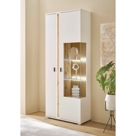 INOSIGN Vitrinekast LONG ISLAND, opberghangkast in moderne trendkleur, inclusief verticale verlichting, breedte 80 cm (1 stuk)