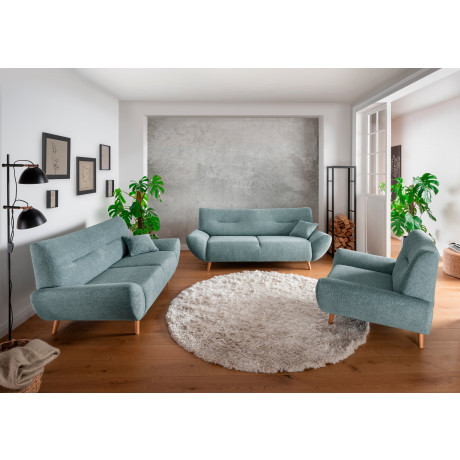INOSIGN Zithoek Drago elegant en tijdloos, comfortabel, moderne vormtaal leverbaar als fauteuil/hoekbank, diverse stoffen, incl. 2 sierkussens (set, 3-delig)