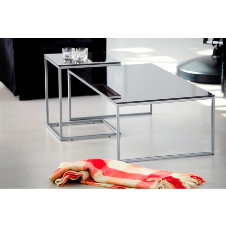 Salontafel Classico met metalen sleevoet, in 2 kleuren, afm. (bxdxh): 60x60x36 cm