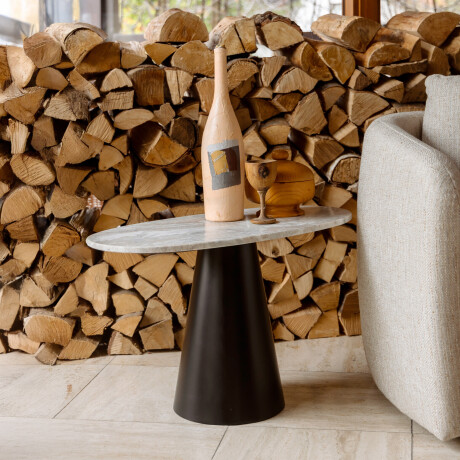 Dutchbone Ovale Bijzettafel 'Jared' Marmer, 70 x 35cm