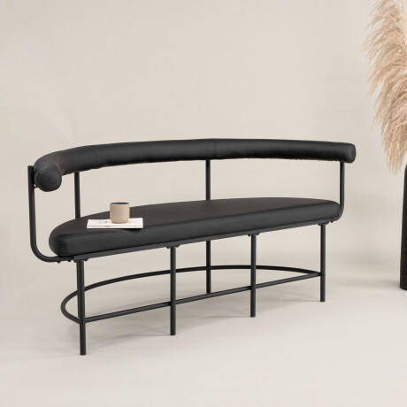 Nohr Eetkamerbank 'Jediah' Lederlook, kleur Zwart