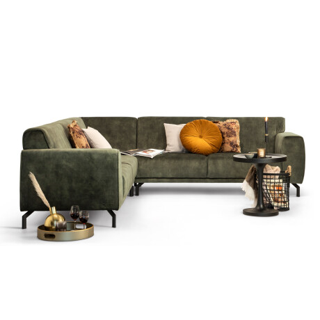 Sohome Hoekbank 'Jill' Velvet, kleur groen