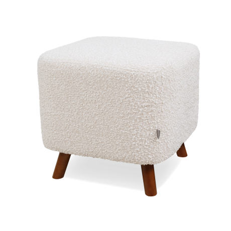 Julia poef bouclé beige - 44 x 44 cm