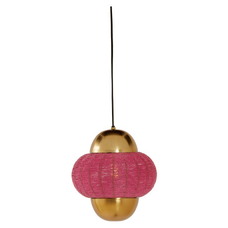 Light & Living Hanglamp 'Cetara' Kralen, 26cm, kleur Roze/Brons