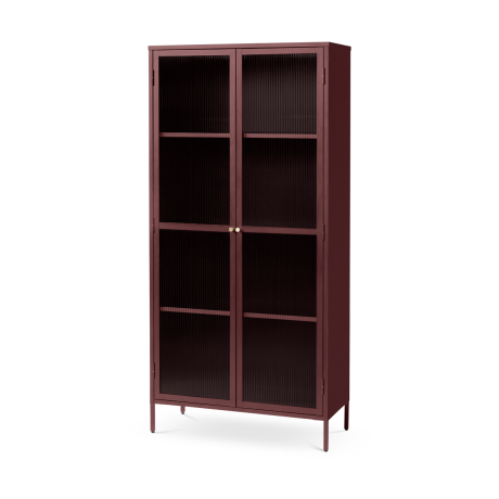 Katja metalen vitrinekast rood - 90 x 190 cm