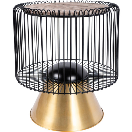Kayoom Bijzettafel Malibu 125, ronde plaat van originele marmer, onderhoudsvriendelijk ø-marmerschijf: ca. 40 cm, trendy metalen ontwerp, onderhoudsvriendelijk (1 stuk)