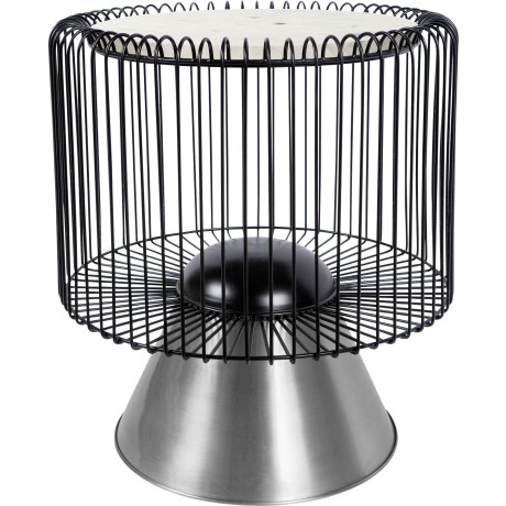 Kayoom Bijzettafel Malibu 125, ronde plaat van originele marmer, onderhoudsvriendelijk ø-marmerschijf: ca. 40 cm, trendy metalen ontwerp, onderhoudsvriendelijk (1 stuk)