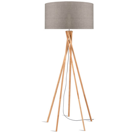 Good&Mojo Vloerlamp 'Kilimanjaro' Bamboe en Eco linnen, kleur Donkerbeige