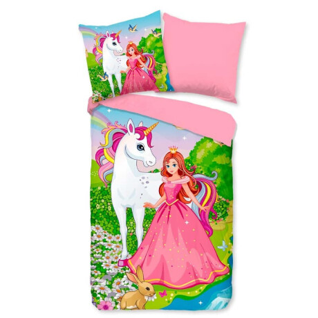 Kinderdekbedovertrek Katoen 140x200 Cm Roze & Meerkleurig Natuur & Bloemen & Dieren Good Morning - Meisjes & Kids - 140x200 Cm (Junior) - Good - Dekbed-Discounter.nl