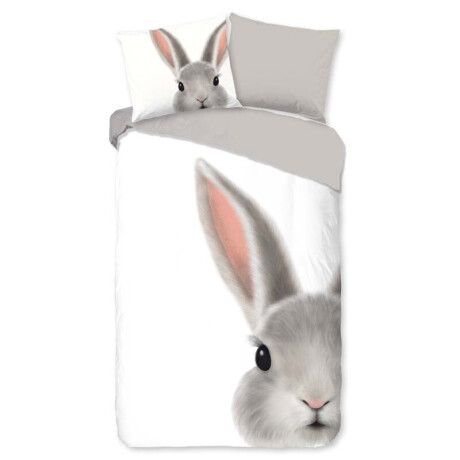 Kinderdekbedovertrek Katoen - 140x200 cm Wit - Dessin: Dieren - Good Morning - Dekbed-Discounter.nl