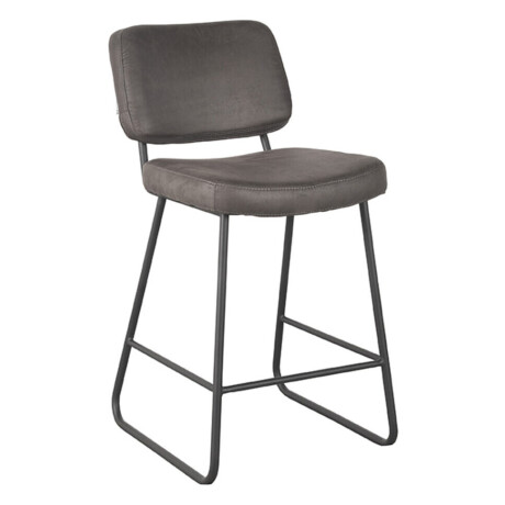 LABEL51 Barkruk 'Noah' Micro Suede, kleur Antraciet (zithoogte 65cm)