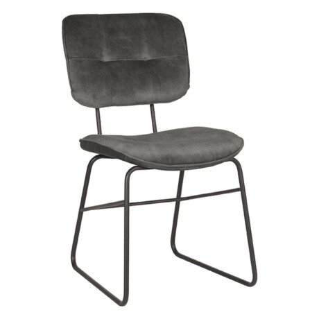 LABEL51 Eetkamerstoel 'Dez', Velvet, kleur Antraciet