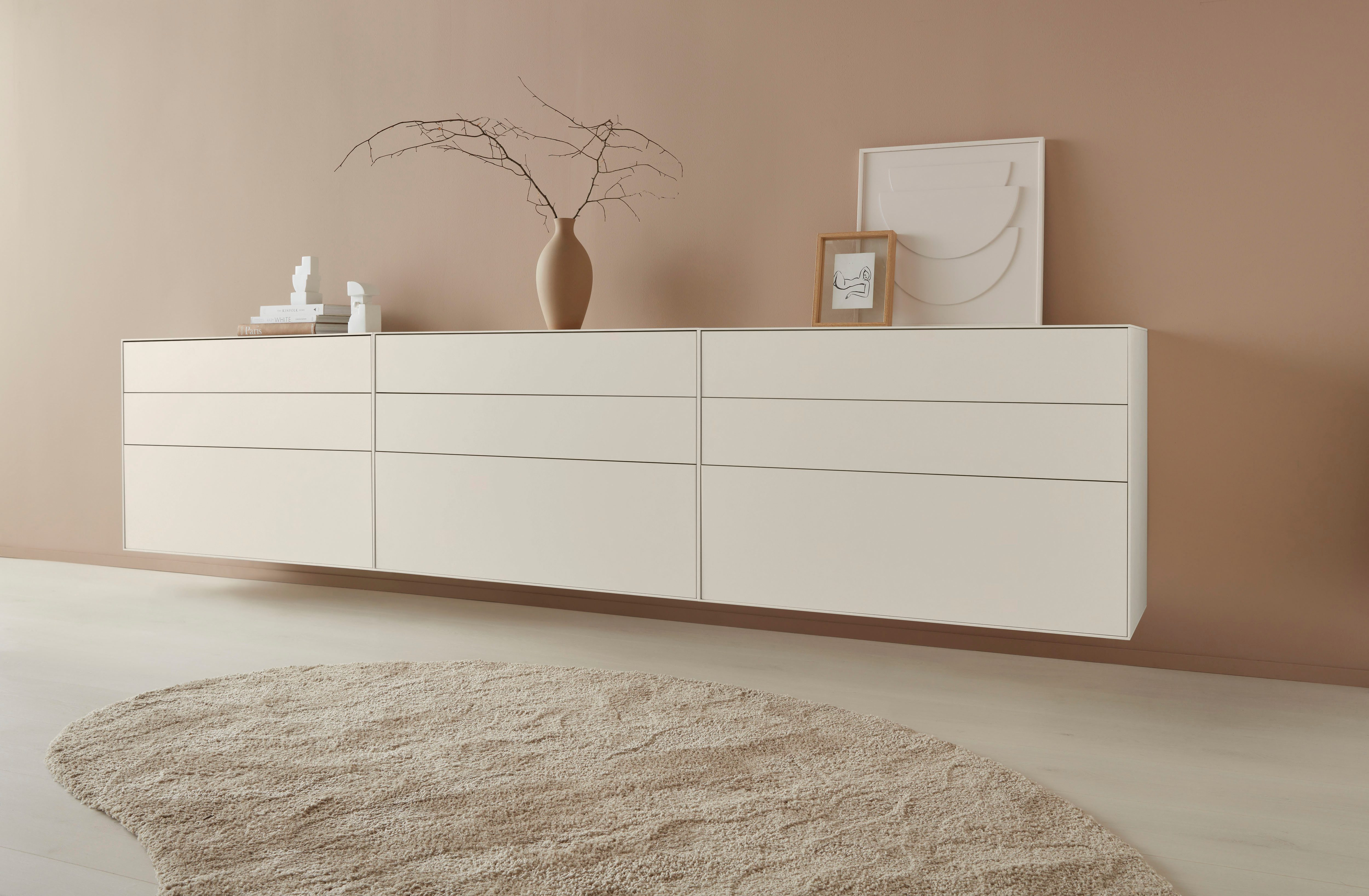 LeGer Home by Lena Gercke Dressoir Essentials Breedte: 335 cm, MDF gelakt, push-to-open-functie (3 stuks)