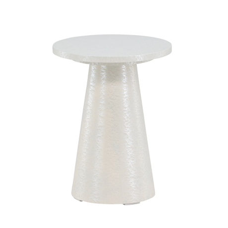 Lexi houten bijzettafel glanzend wit - Ø 35 cm