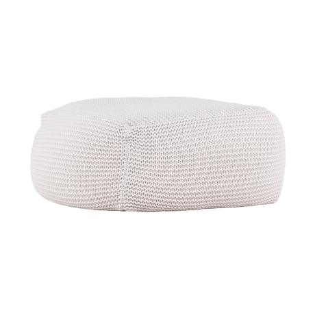Lianne gevlochten ronde poef crème - Ø 60 cm
