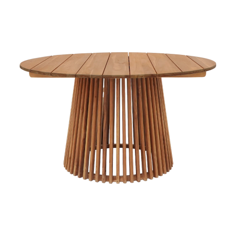 Lidewij ronde teakhouten tuintafel naturel - Ø 120 cm
