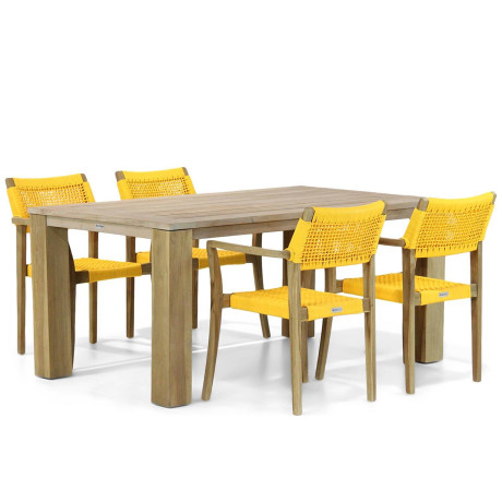 Lifestyle Dallas/Brighton 165 cm dining tuinset 5-delig