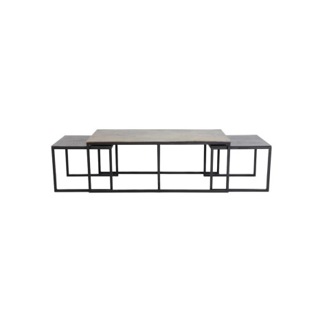 Light & Living Bijzettafel 'Kumalu' Set van 3 stuks max, brons antiek