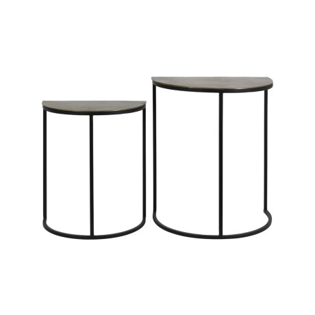 Light & Living Bijzettafel 'Peto' Set van 2 stuks 40x23x49+, ruw antiek brons-m