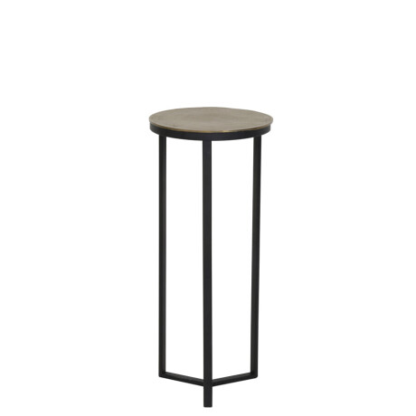 Light & Living Bijzettafel 'Retiro' zuil, mat zwart+ruw antiek brons