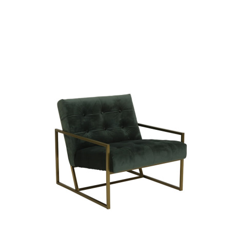 Light & Living Fauteuil 'Geneve', velvet olijf groen+goud