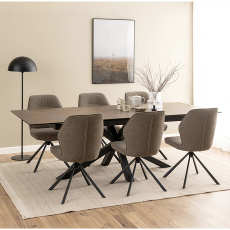 Bendt Uitschuifbare Eettafel 'Line' Keramiek, 200-240 x 100cm, kleur Bruin