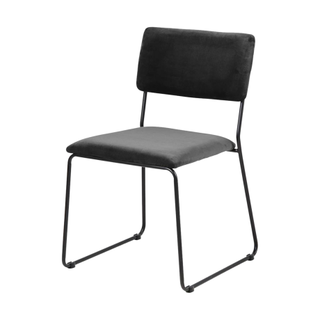 John velvet eetkamerstoel donkergrijs