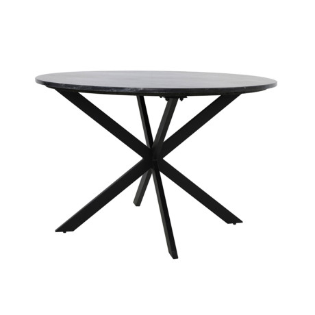 Light & Living Ronde Eettafel 'Tomochi' Ø120cm Marmer, kleur Zwart