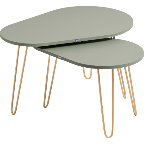 LOOKS BY WOLFGANG JOOP Salontafel Looks Organic Set van 2 verschillend grote tafels, met hoogwaardige metalen poten