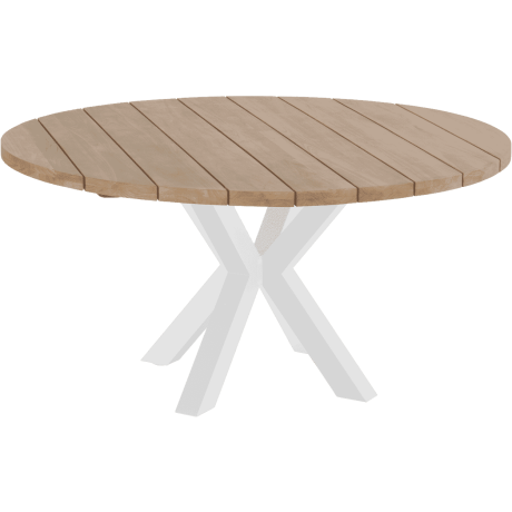 Hartman Ronde Tuintafel 'Stephanie' Teakhout, 150cm, kleur Naturel/Wit