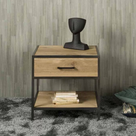 Tower Living Bijzettafel/Nachtkastje 'Luna' Eiken, 60 x 60cm