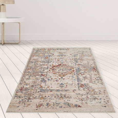 LUXOR living Vloerkleed Rocco Vintage-look, bloemig ontwerp, met franjes, woonkamer, slaapkamer