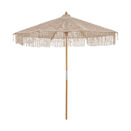 Malou gevlochten parasol beige - Ø 250 cm