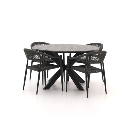 Manifesto Belpasso/Fidenza ø126cm dining tuinset 5-delig stapelbaar - Laagste prijsgarantie!