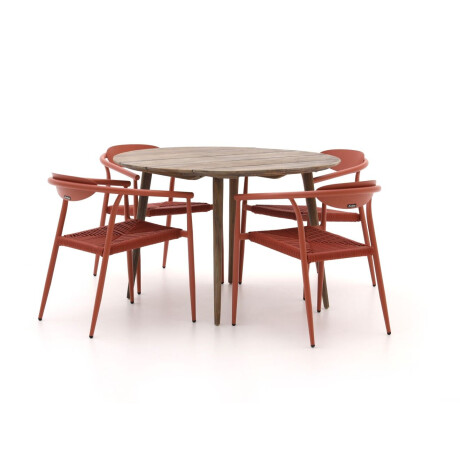 Manifesto Cavone/ROUGH-K ø 115cm dining tuinset 5-delig stapelbaar - Laagste prijsgarantie!