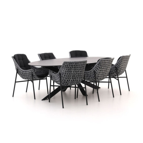 Manifesto Novara/Furato ellips 240cm dining tuinset 7-delig - Laagste prijsgarantie!