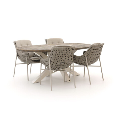 Manifesto Novara/ROUGH-Y Ellips 200cm dining tuinset 5-delig - Laagste prijsgarantie!