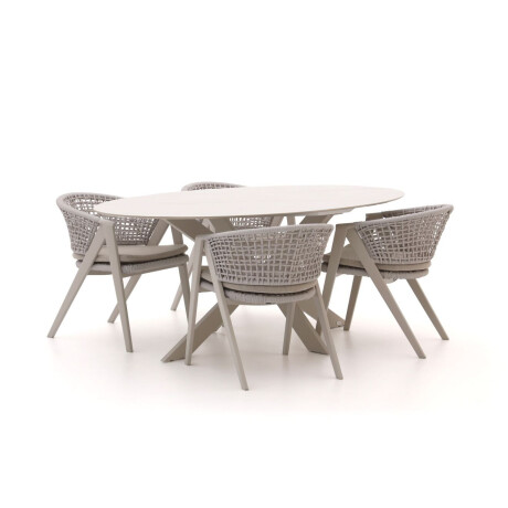 Manifesto Valsecca/Furato ellips 200cm dining tuinset 5-delig - Laagste prijsgarantie!