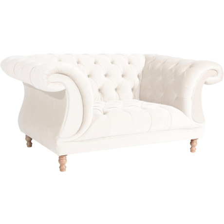 Max Winzer Loveseat Isabelle met capitonnage & gedraaide poten in naturel-beuken, breedte 167 cm