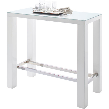 MCA furniture Bartafel Jam Bartafel hoogglans-wit, keukentafel, statafel met veiligheidsglas