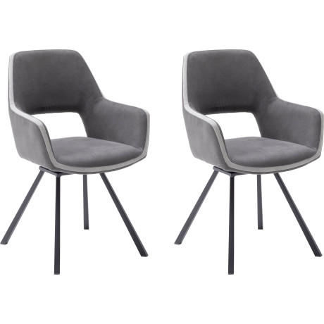 MCA furniture Eetkamerstoel Bayonne set van 2, stoel 180º draaibaar met nivellering, belastbaar tot 120 kg (set, 2 stuks)