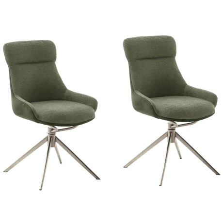 MCA furniture Eetkamerstoel (2-set), draaibaar 360°, draai- & schommelfunctie, zithoogte ca. 50 cm