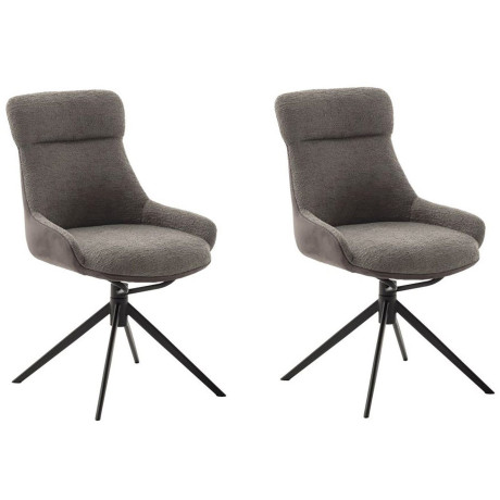 MCA furniture Eetkamerstoel (2-set), draaibaar 360°, draai- & schommelfunctie, zithoogte ca. 50 cm