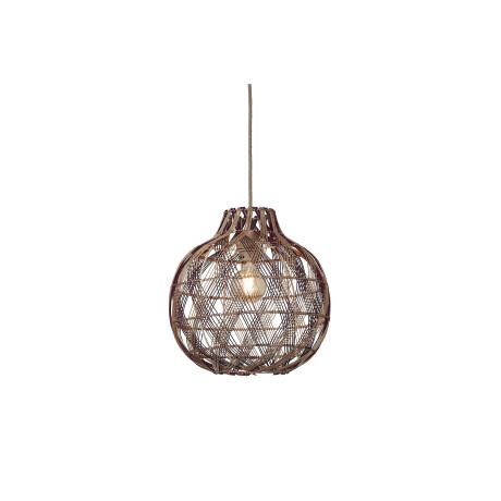 GOOD&MOJO Hanglamp 'Mendoza' Bamboe, 35cm, kleur Naturel/Burgundy
