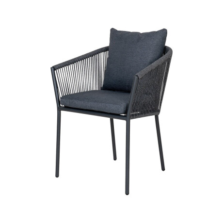 Mexx aluminium tuinstoel donkergrijs - met armleuning en kussen