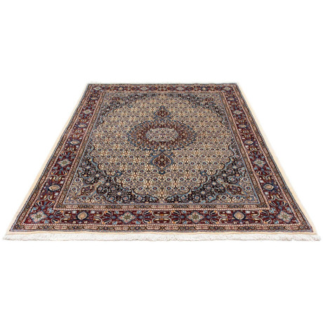 morgenland Wollen kleed Moud velden beige 250 x 146 cm Uniek exemplaar met certificaat