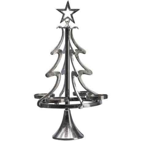 my home Adventsverlichting Dennenboom, kerstversiering Kaarsenstandaard van aluminium, hoogte 86 cm (1 stuk)