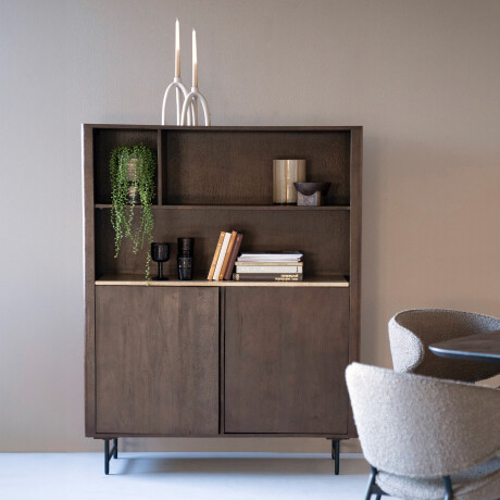 Eleonora Boekenkast 'Lio' Mangohout en Travertin, 150 x 120cm