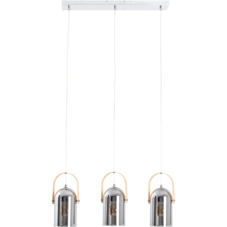 näve Hanglamp Vidrio E27 max. 40 W, zilverkleur/spiegelend/naturel/chroom/rookglas (1 stuk)